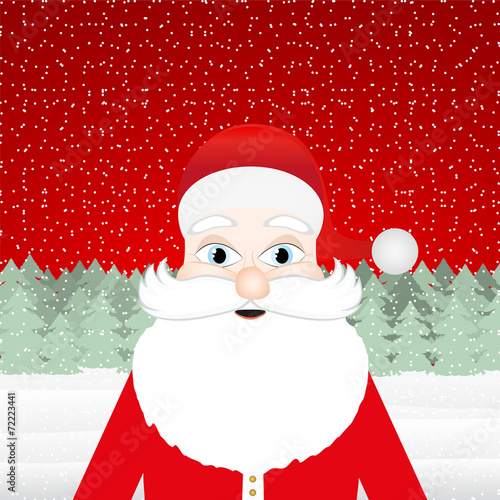Santa Claus in a Christmas forest