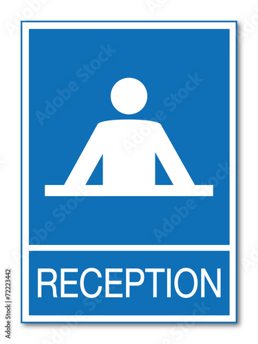 Panneau réception. Accueil.