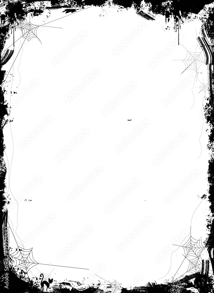 Obraz premium Halloween Background with spiders on white background