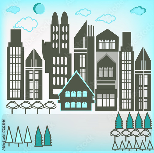 City buildings.