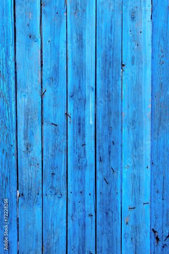 Blue planks. Old wooden plank painted in bright blue color