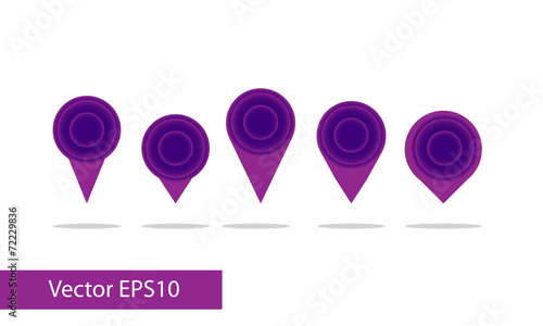 Map pin vector - purple neon