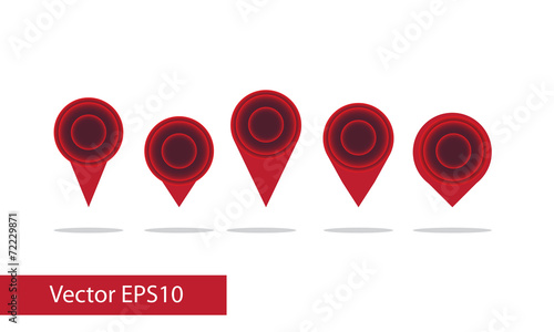 Map pin vector - red neon