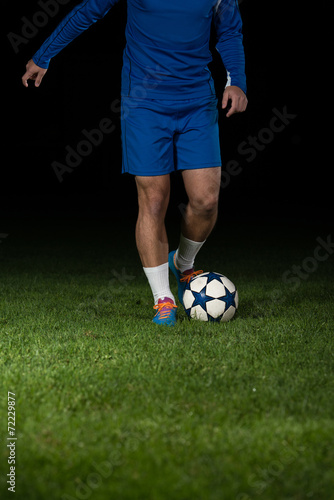Soccer Player Doing Kick With Ball