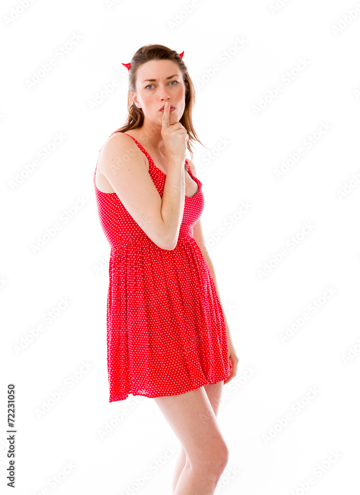 model isolated with finger on lips secret model isolated with finger on lips secret
