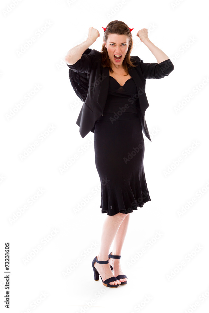 model isolated on plain background stressed upset pulling hairs model isolated on plain background stressed upset pulling hairs