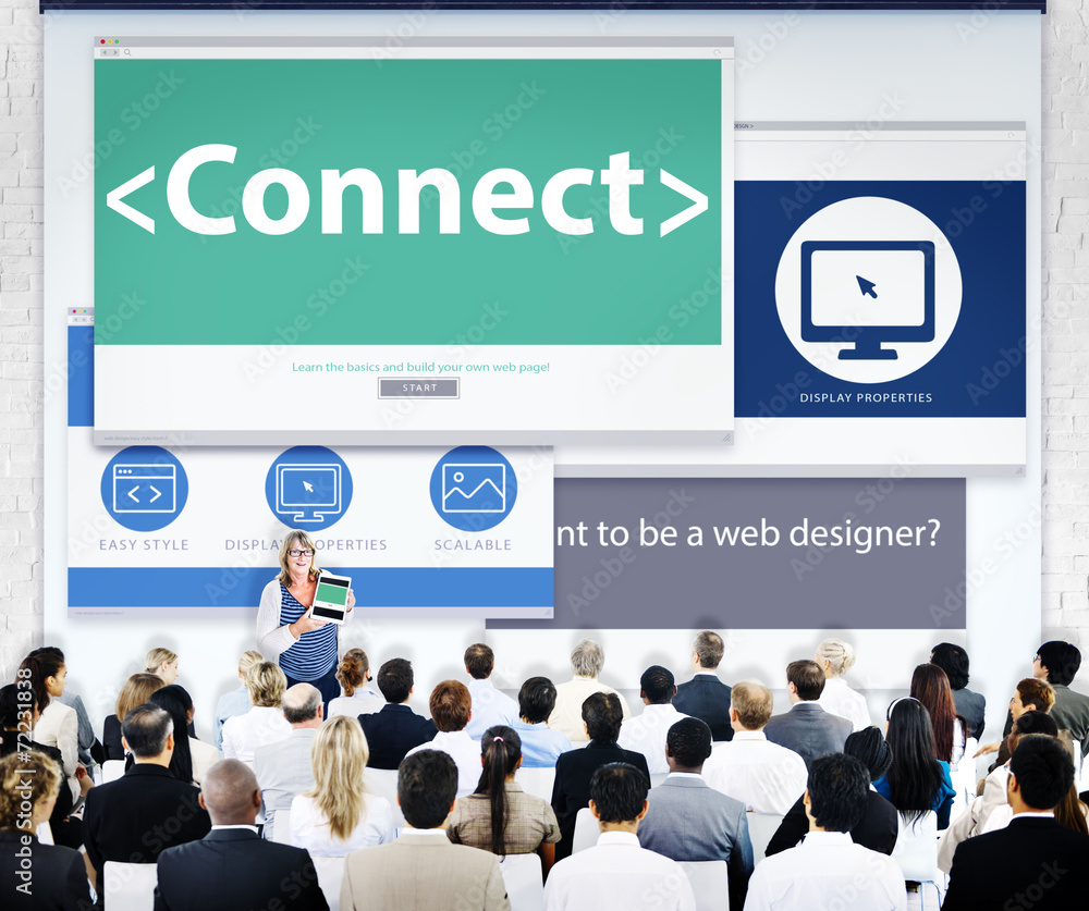Business People Connect Conference Concept Business People Connect Conference Concept