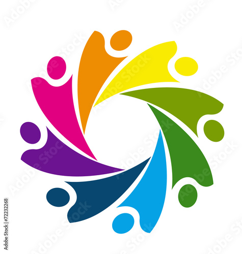 Logo teamwork concept workers vector design