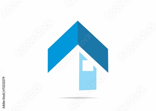 blue house, home, real esrate, building, symbol, logo, vector