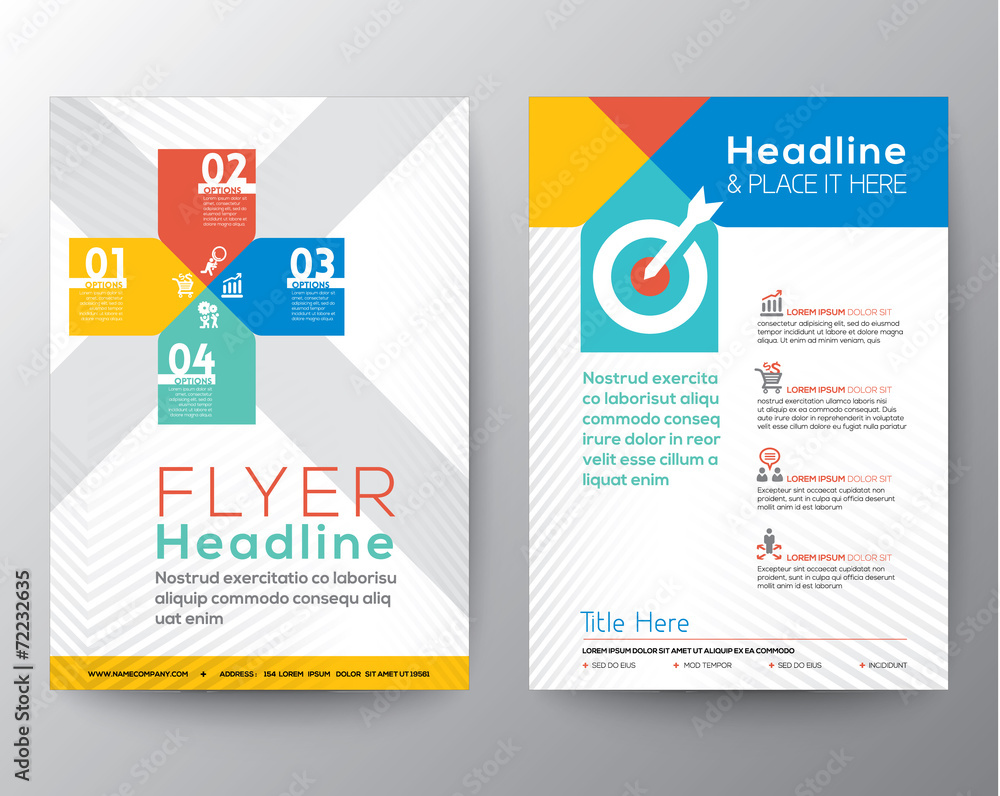 Brochure Flyer graphic design Layout vector template - obrazy, fototapety, plakaty 