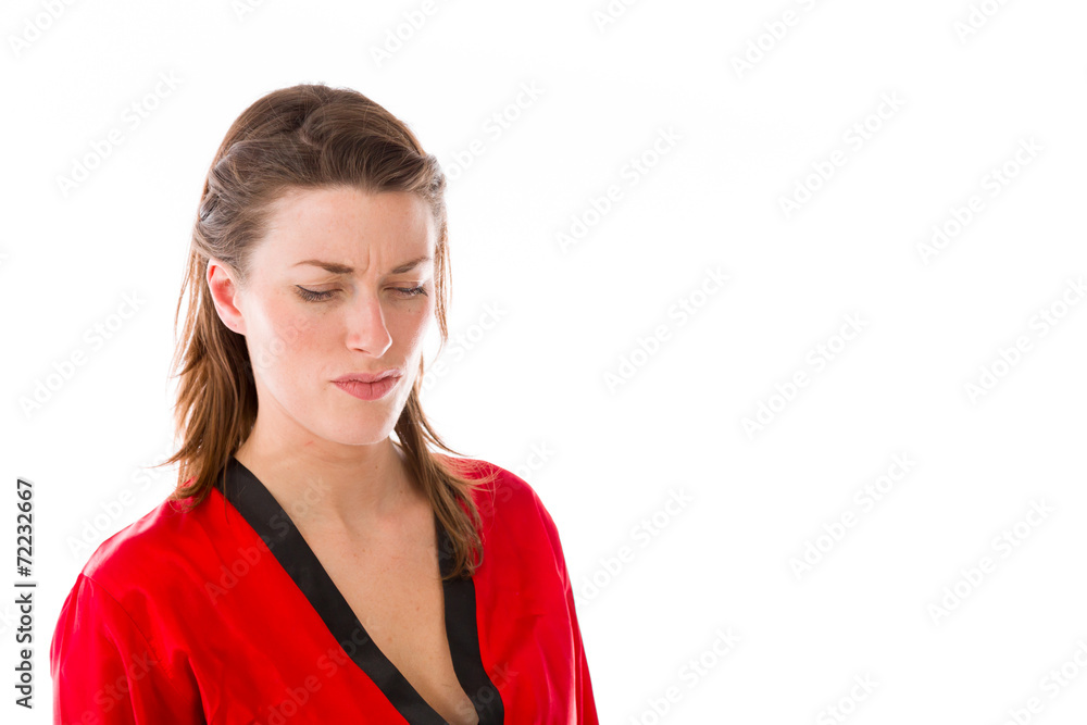 model isolated on plain background upset angry worried model isolated on plain background upset angry worried