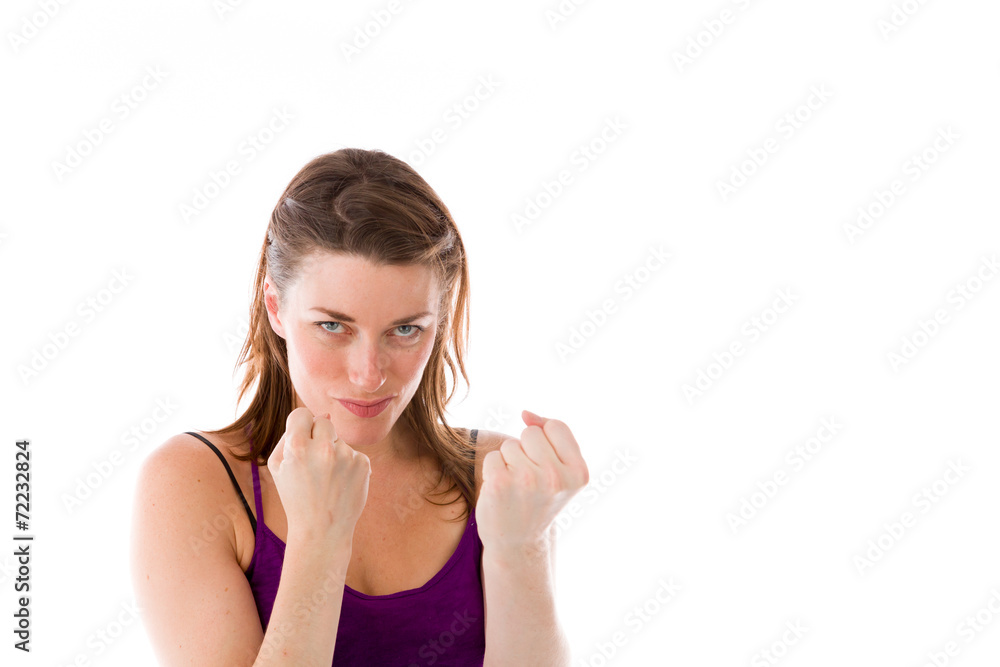 model isolated on plain background victory confident model isolated on plain background victory confident