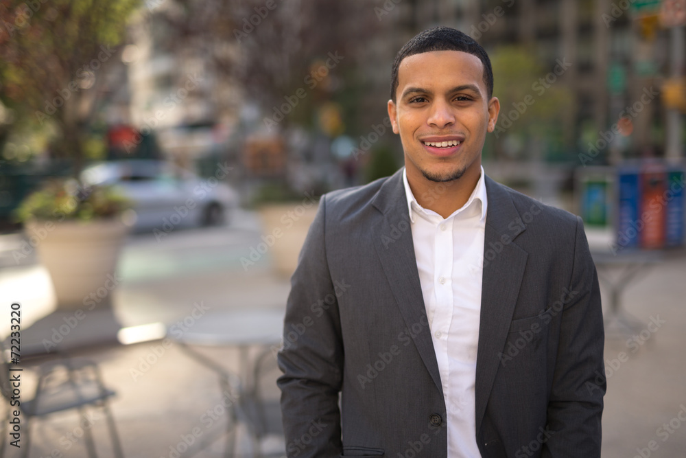 Young African American black Latino man smile face Young African American black Latino man smile face