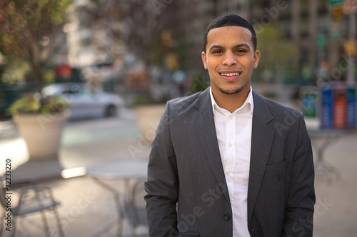 Young African American black Latino man smile face