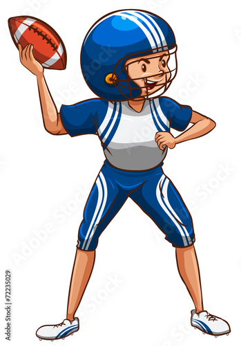 An American football player wearing a blue uniform