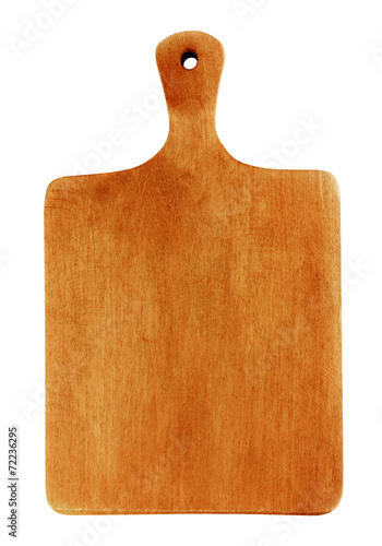 oak wooden cutting board isolated on white