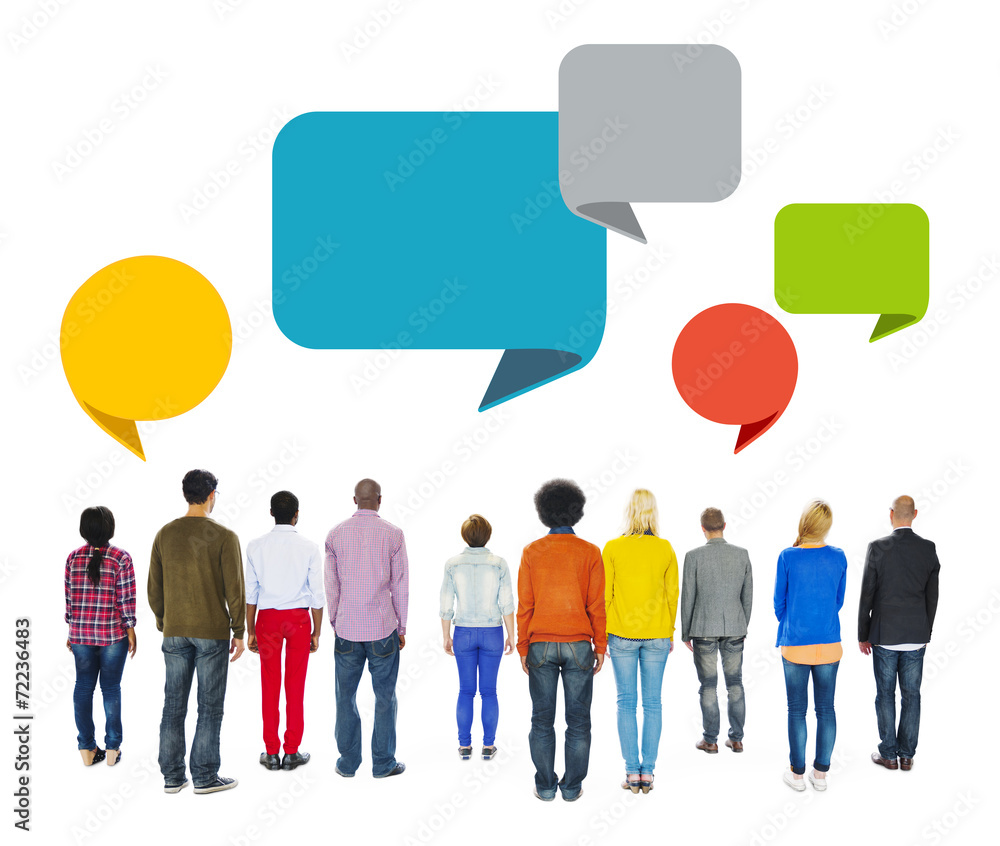 Multiethnic People Communication Speech Bubbles Multiethnic People Communication Speech Bubbles