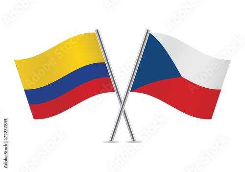 Free Download Czech and Colombian flags. Vector illustration. - GFXLoad