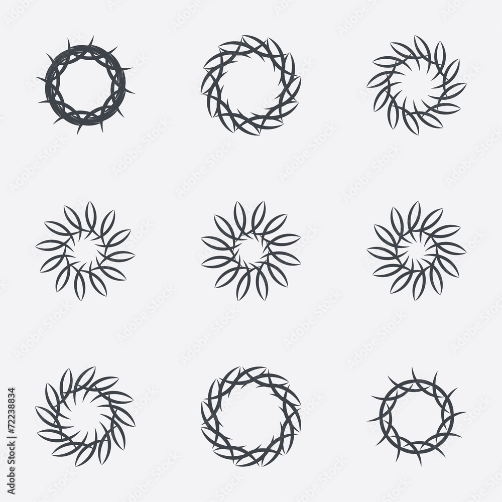 Circle geometric ornaments. Spirographs set. Circle geometric ornaments. Spirographs set.