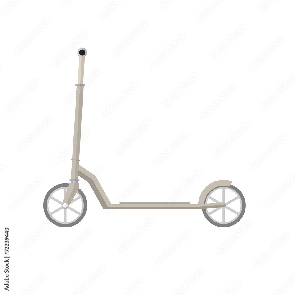 Flat vector illustration of gray Kick Scooter Flat vector illustration of gray Kick Scooter