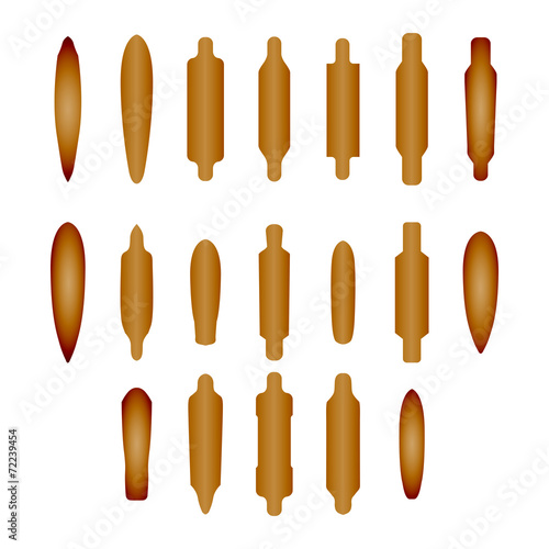 Vector icons set of longboard types