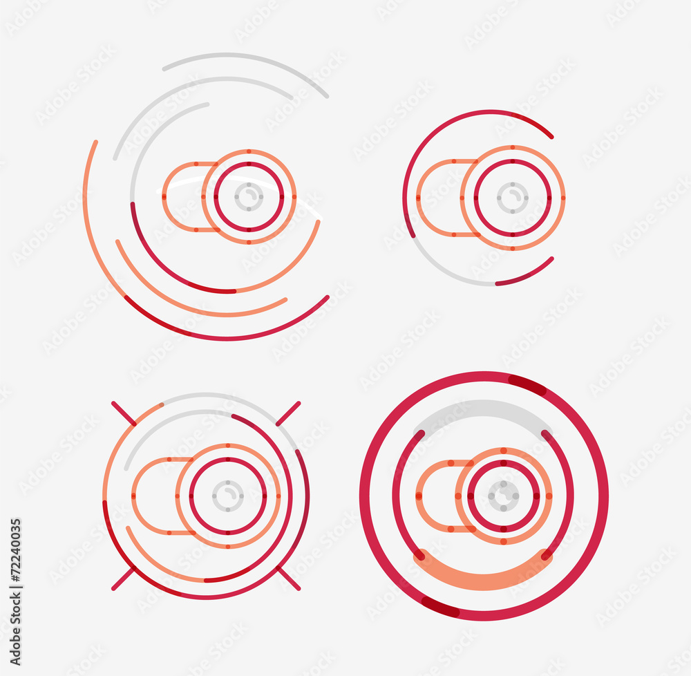 Thin line neat design logo set, camera concept Thin line neat design logo set, camera concept