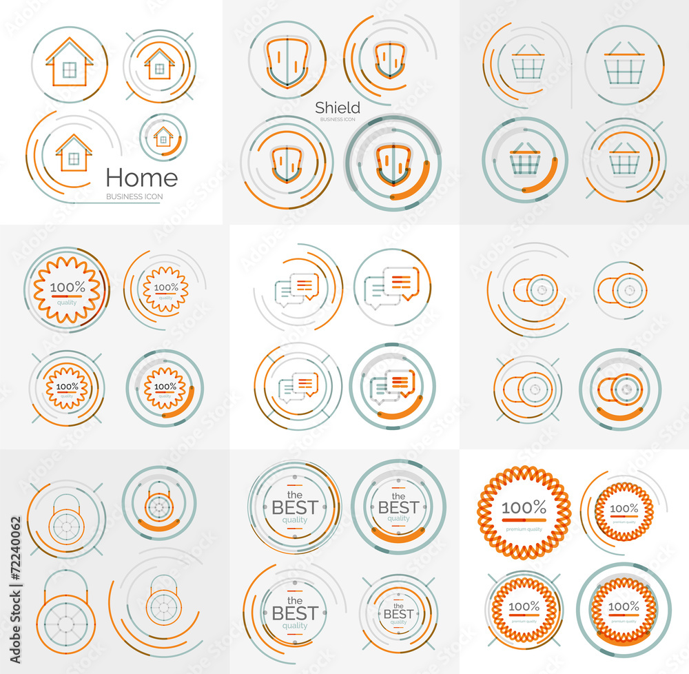 Thin line neat design large logo collection Thin line neat design large logo collection