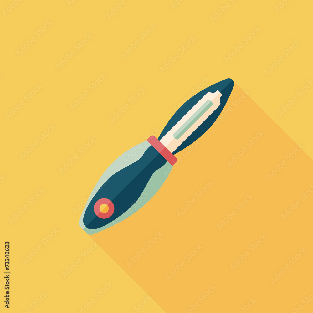 kitchenware fruit knife flat icon with long shadow,eps10 kitchenware fruit knife flat icon with long shadow,eps10