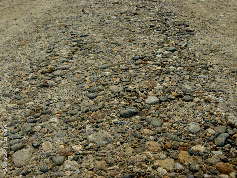 gravel rural road closeup fragment