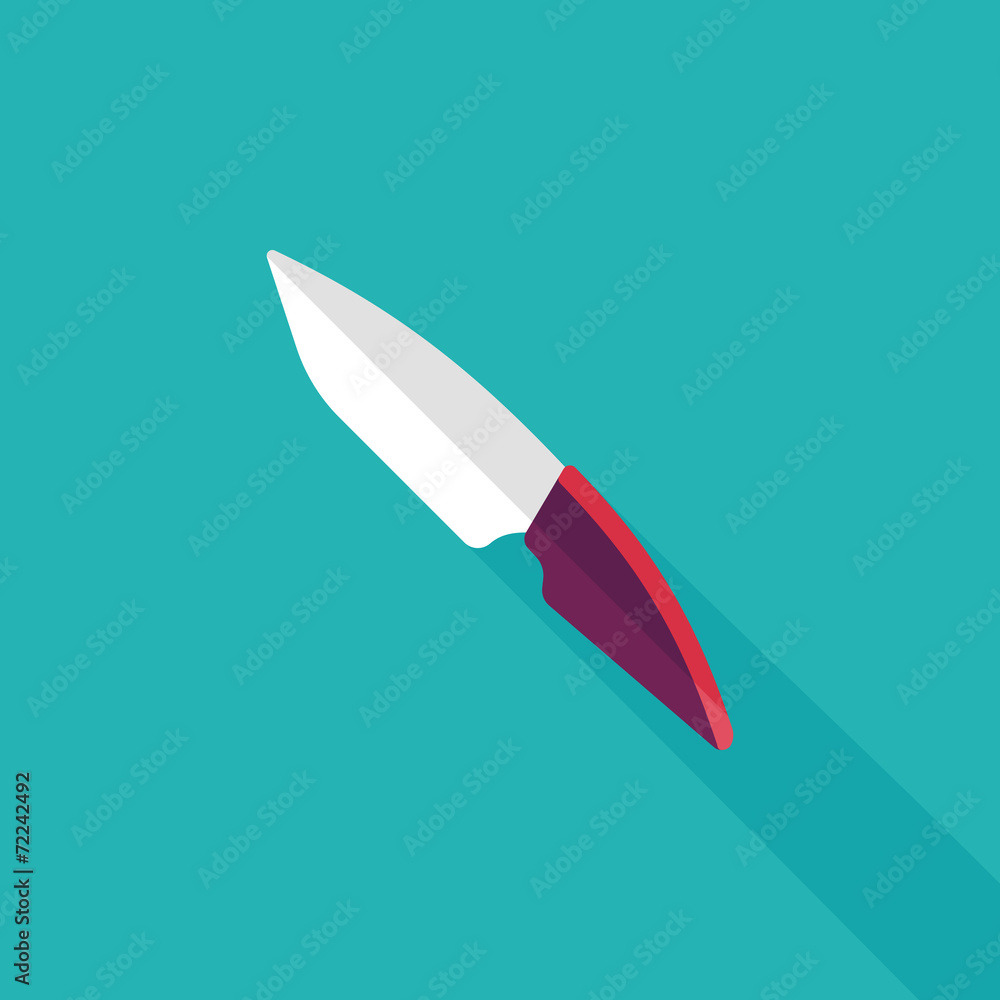 kitchenware fruit knife flat icon with long shadow,eps10 kitchenware fruit knife flat icon with long shadow,eps10