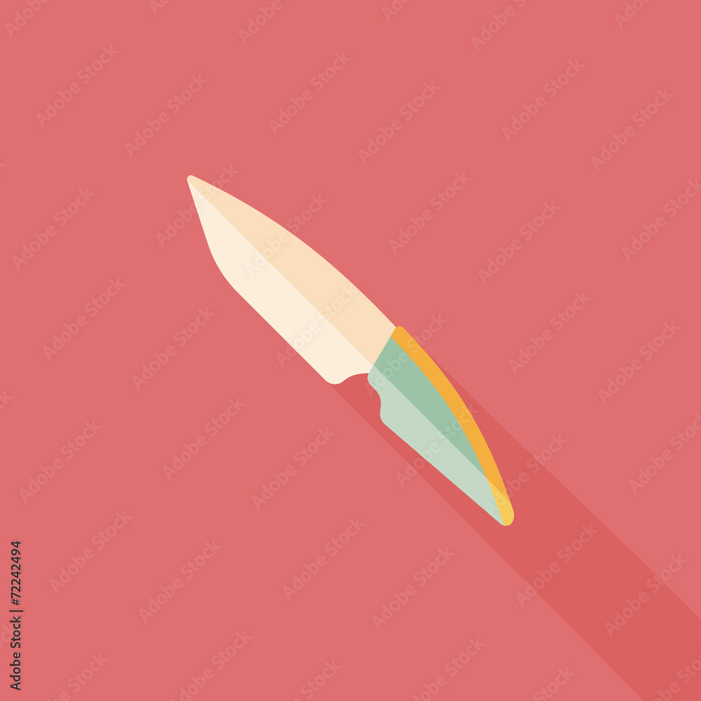 kitchenware fruit knife flat icon with long shadow,eps10 kitchenware fruit knife flat icon with long shadow,eps10