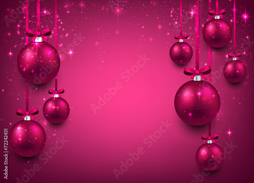 Background with magenta christmas balls.