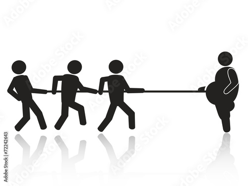 tug-of-war businessmen stick figures