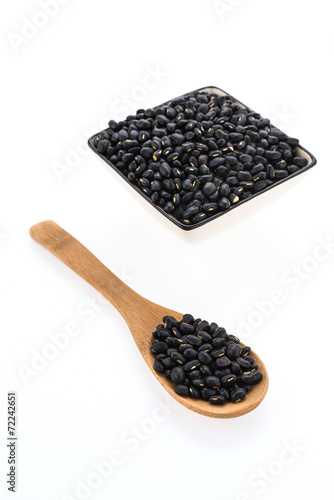 Black beans isolated on white background