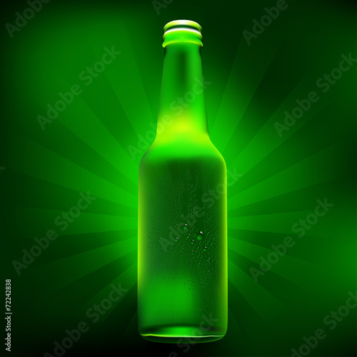 beer bottle with dew vector illustration