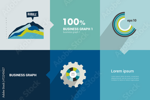 Square flat infographic template.