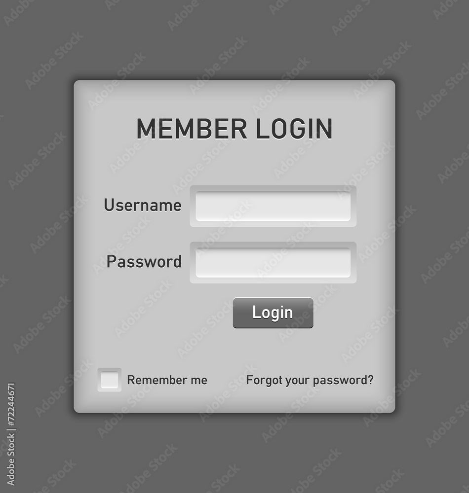 Obraz premium Member login website element