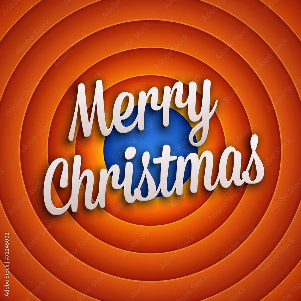 Movie ending screen with Merry Christmas label. Vector Movie ending screen with Merry Christmas label. Vector