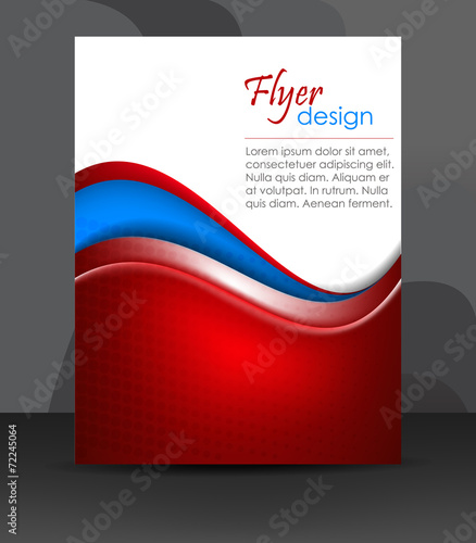 Professional business flyer template with wave pattern