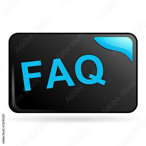 foire aux questions sur bouton web rectangle bleu