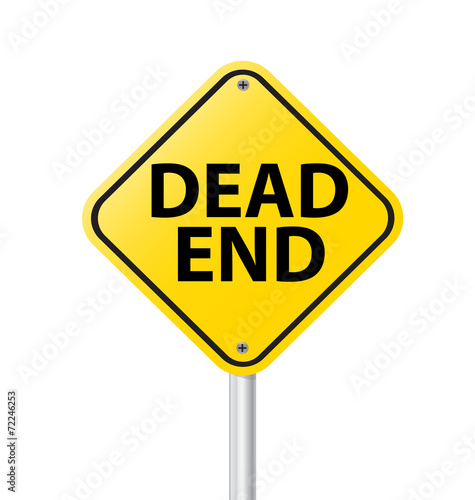 Dead End traffic sign on white