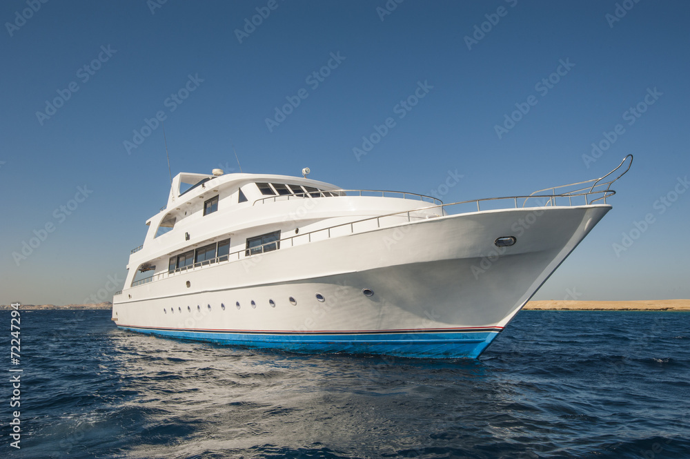 Luxury motor yacht at sea Luxury motor yacht at sea
