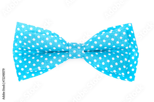 Fotografia blue bow tie with white polka dots