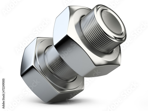 bolt and nut isolated on white background