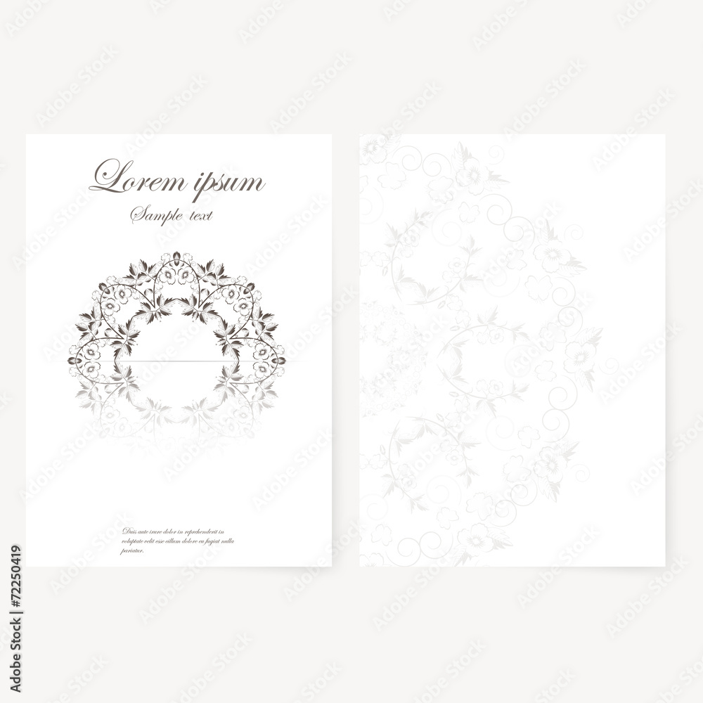 Vector template for folder, business card and invitation