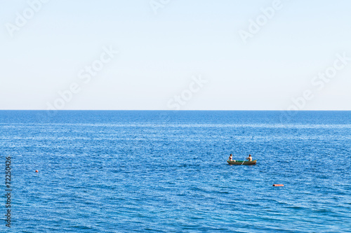 boat floating in Black Sea near Yalta