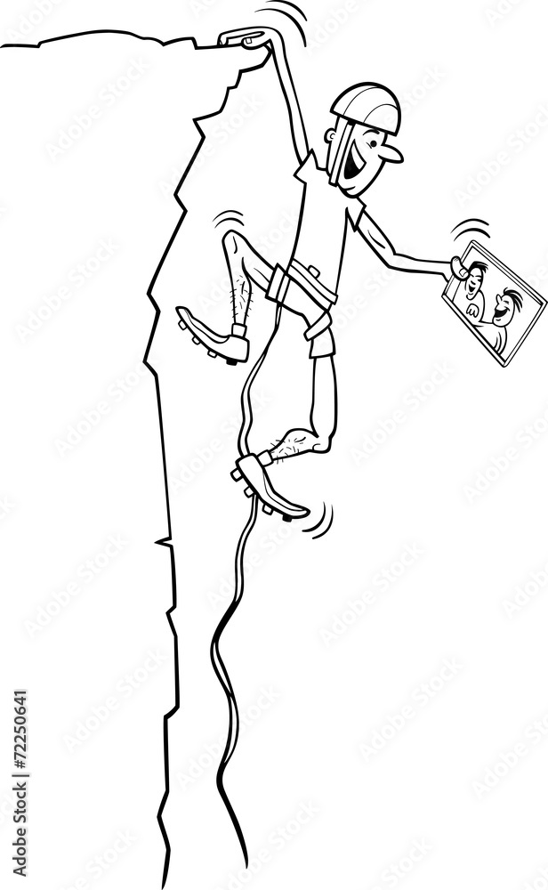 climber with tablet coloring page Stock Vector | Adobe Stock