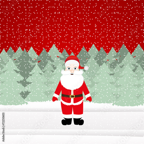 Santa Claus in a Christmas forest