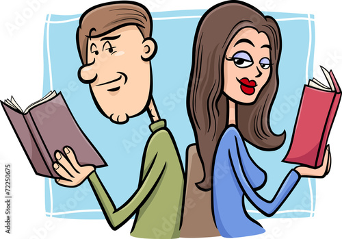 couple in love cartoon illustration