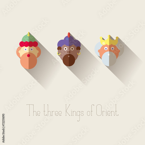 Print op canvas The three Kings of Orient wisemen